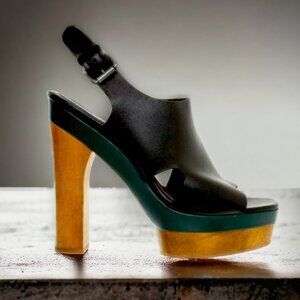 Marni x H&M Black Platform Heeled Sandals Size 8